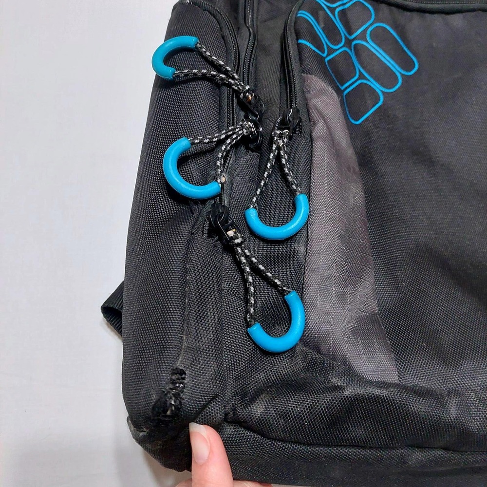 Columbia Diaper Bag Backpack Black Turquoise Unisex Baby Travel Changing Pad - Picture 3 of 9
